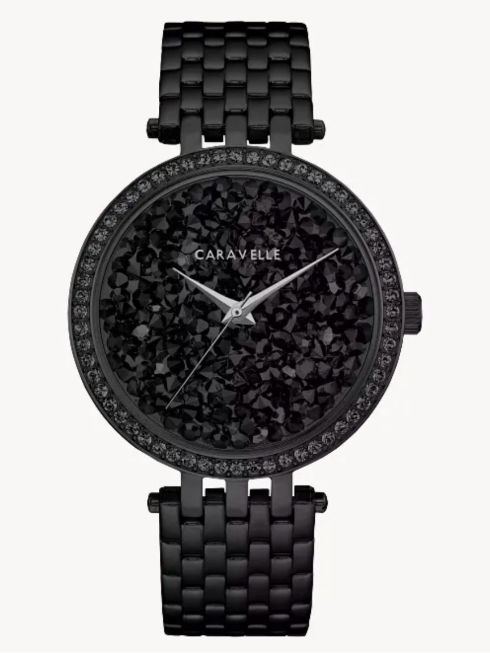 Women's Bulova Caravelle Black Crystal Dial Bracelet Watch